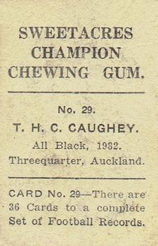 1930 Sweetacres Football Records #29 Pat Caughey Back